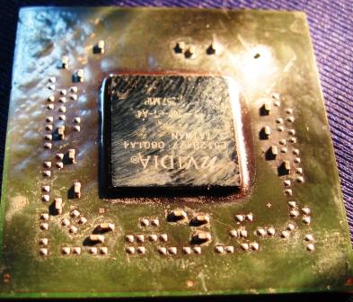 Перегрев видеочипа GPU на снимке тепловизора