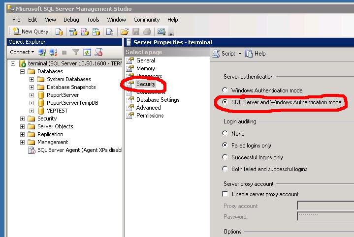 Ошибка при выполнении операции с информационной базой Ошибка СУБД: Microsoft OLE DB Provider for SQL Server: Login failed for user 'sa'. HRESULT=80040E4D, SQLSrvr: Error state=1, Severity=E, native=18456, line=1